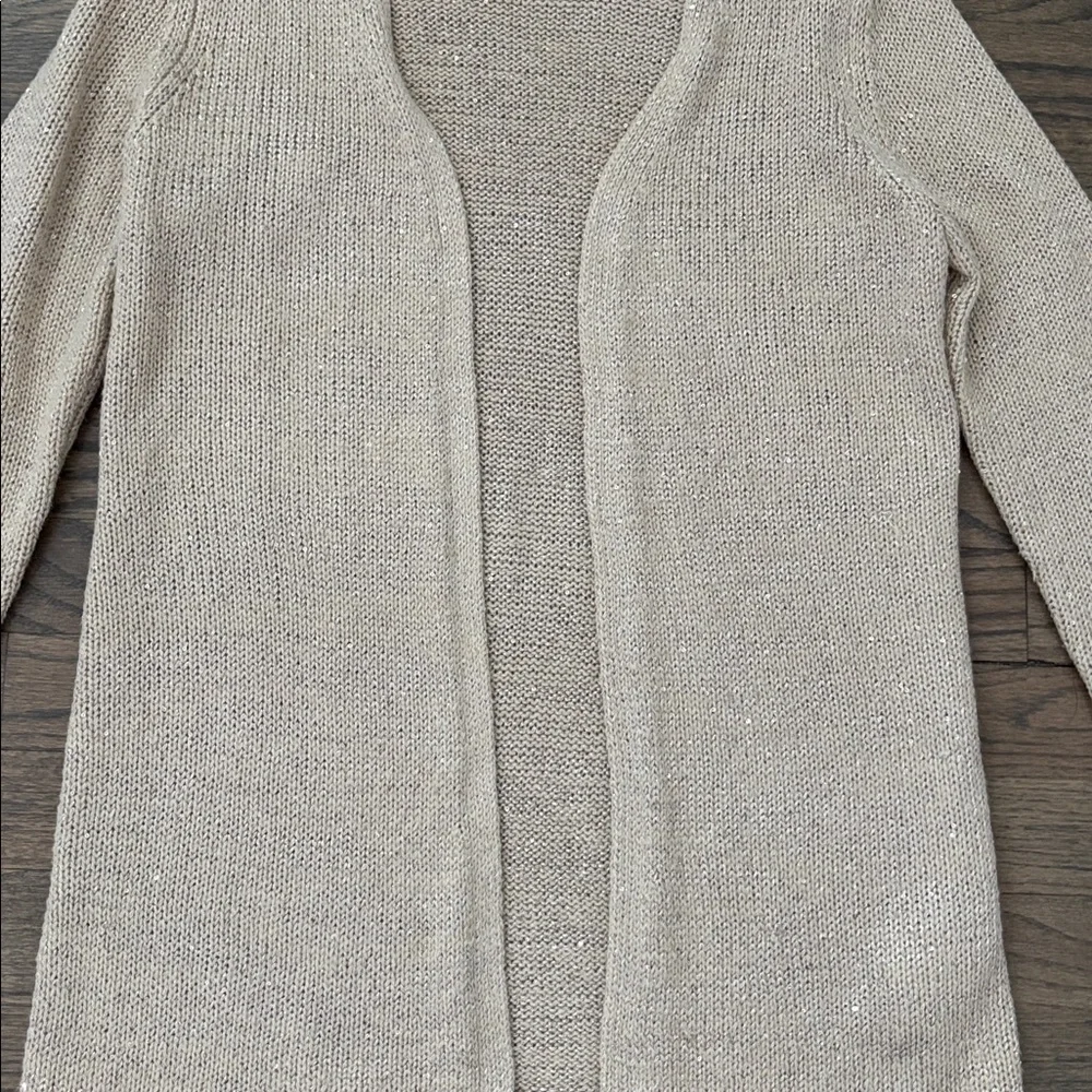 Maurices Beige Open-Front Cardigan